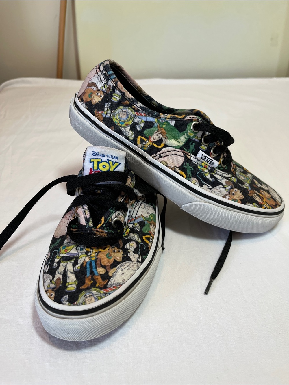 Vans Toy Story Low Top Sneakers - Black with Multicolor Print, size 3